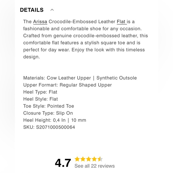 SCHUTZ Arissa Black Crocodile Embossed Leather Flats - Picture 12 of 12